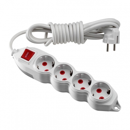 Удлинитель Mono Electric 4гн х 3м с/з 150-011001-413 цвет белый