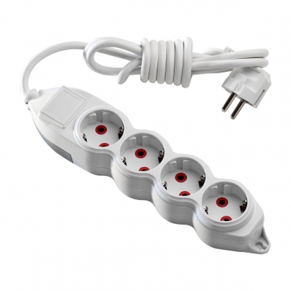 Удлинитель Mono Electric 4гн х 5м с/з 150-010001-415 цвет белый