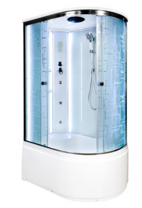 Душевая кабина Deto Em EM4511 L  LED 110 x 80 см, с крышей, с Led подсветкой, прямоугольная-асимметричная, поддон глубокий