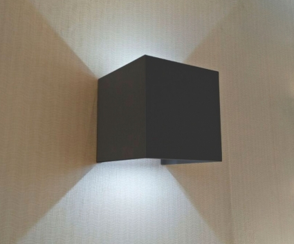 Уличный настенный светодиодный светильник Kink Light Куб 08585,16(4000K), в современном стиле, цвет тёмно-серый