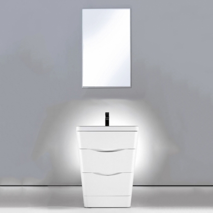 Мебель для ванной BelBagno Piramide 65 bianco lucido с ящиками, напольная