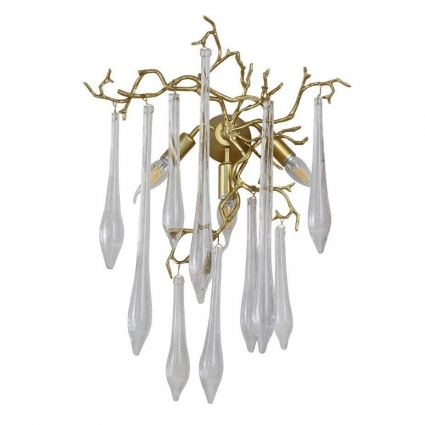 Бра Crystal Lux Reina AP3 Gold Pearl цвет золотой, мощность 120 Вт