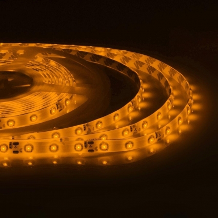 Светодиодная влагозащищенная лента Apeyron 4,8W/m 60LED/m 3528SMD желтый 5M 00-05, цвет белый, мощность 24 Вт