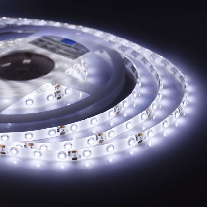 Светодиодная влагозащищенная лента Apeyron 4,8W/m 60LED/m 3528SMD холодный белый 2,5M 10-20, в современном стиле, цвет белый