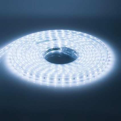 Светодиодная влагозащищенная лента Apeyron 4,8W/m 60LED/m 3528SMD холодный белый 5M 10-04, в современном стиле, цвет прозрачный