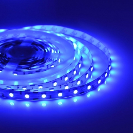 Светодиодная лента Apeyron 14,4W/m 60LED/m 5050SMD синий 5M 00-50, цвет белый, мощность 72 Вт
