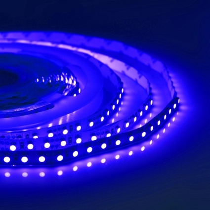 Светодиодная лента Apeyron 9,6W/m 120LED/m 3528SMD синий 5M 00-18, цвет белый, мощность 48 Вт