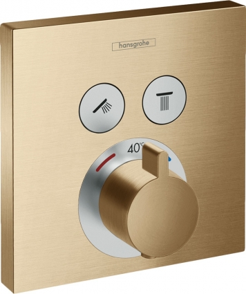 Термостат Hansgrohe ShowerSelect 15763140 для душа, шлифованная бронза, термостат