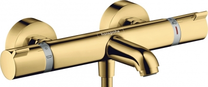 Термостат Hansgrohe Ecostat Comfort 13114990 для ванны с душем, полированное золото, термостат, длина излива 17.7 см