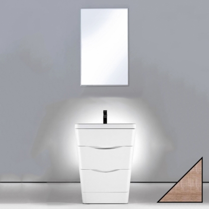Мебель для ванной BelBagno Piramide 65 rovere bianco с ящиками, напольная