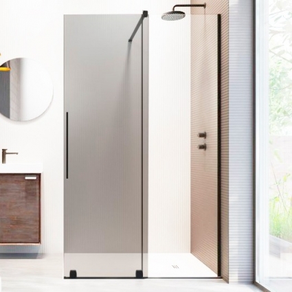 Душевая перегородка Radaway Furo Black Walk-in 10106688-54-01R двери раздвижные, стекло прозрачное