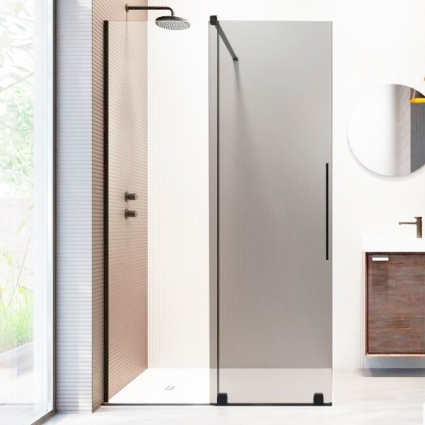 Душевая перегородка Radaway Furo Black Walk-in 10106538-54-01L двери раздвижные, стекло прозрачное