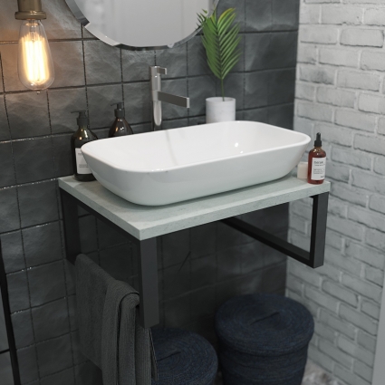 Столешница 1MarKa Grunge Loft 60 бетон светлый