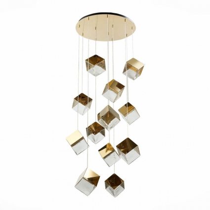Подвесная люстра ST Luce Riello SL1182.203.12 в стиле модерн, цвет золотой
