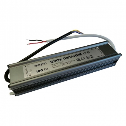 Блок питания Apeyron 12V 100W IP67 8,33A 03-106, цвет серебро