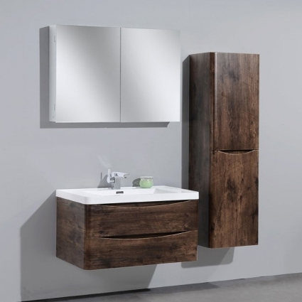 Мебель для ванной BelBagno Ancona-N 90 rovere more подвесная с ящиками, с подсветкой