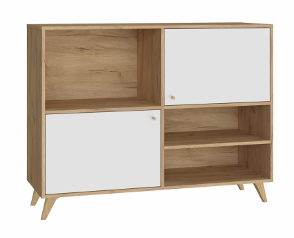 Комод Compass Ирма бело-бежевого цвета 125x45x96 см,  стиль скандинавский