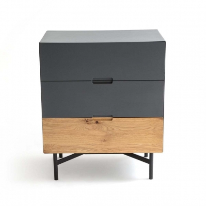Комод с ящиками La Redoute Lora серого цвета, 90x50x75 см,  стиль скандинавский