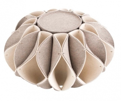 Высокий пуф Gan Ruff из 100% шерсти 70x70x40 см,  стиль современный