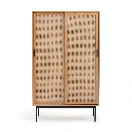 Шкаф с раздвижными дверками La Redoute Waska бежевого цвета, 108x55x180 см,  стиль скандинавский