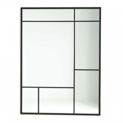Настенное зеркало La Redoute Lenaig 90х120 черного цвета 90x2x120 см,  стиль скандинавский