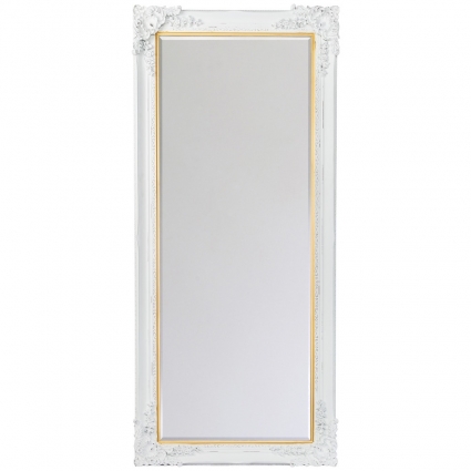 Зеркало Object Desire настенное Моррис в раме белого цвета с эффектом патины, 80x7x180 см,  стиль классический