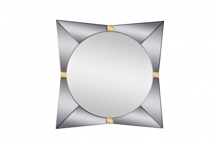 Настенное зеркало Garda Decor квадратное 102х102 с золотыми вставками , 102x2x102 см,  стиль современный