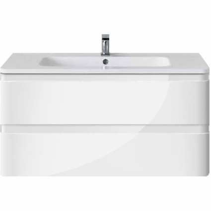 Тумба для комплекта Vincea Alba VMC-1A100LW подвесная L.White с ящиками, глянцевая