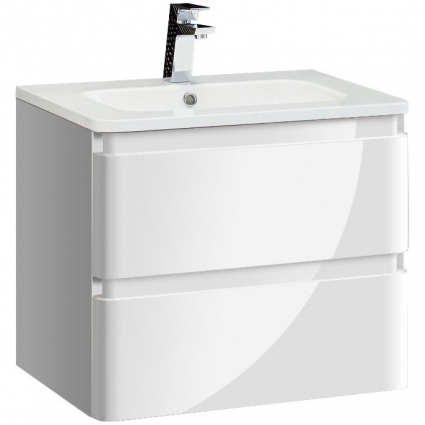 Тумба для комплекта Vincea Alba VMC-1A600LW подвесная L.White с ящиками, глянцевая