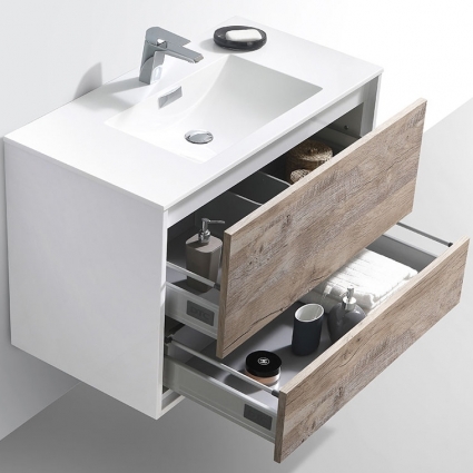 Тумба для комплекта Vincea Alessia VMC-1S900NL подвесная N.Wood с ящиками,  в современном стиле