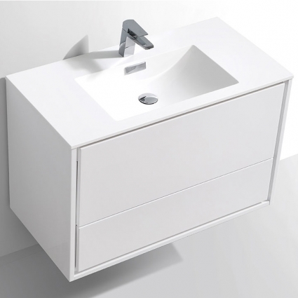 Тумба для комплекта Vincea Alessia VMC-1S900LW подвесная L.White с ящиками,  в современном стиле