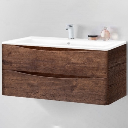 Тумба для комплекта Vincea Roberta VMC-1R100RW подвесная R.Wood с ящиками,  в современном стиле