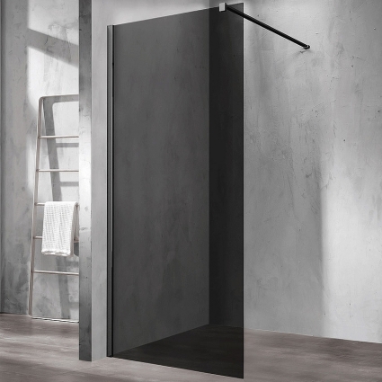 Душевая перегородка Vincea Walk-In VSW-1H900CGB 90х200 профиль чёрный, стекло тонированное в современном стиле