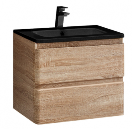 Тумба с раковиной Vincea Alba 60 подвесная W.Oak, с ящиками,  в современном стиле
