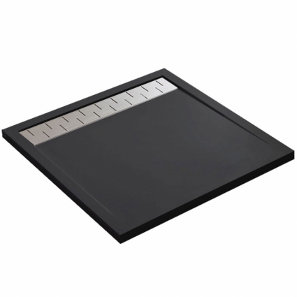Душевой поддон из искусственного камня Vincea VST-2SR39090B 90x90 черный, матовый, квадратный