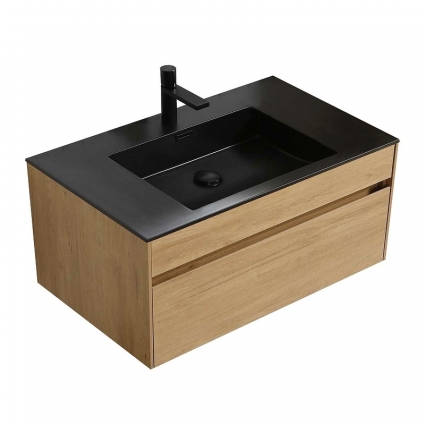 Тумба с раковиной Vincea Chiara 100 подвесная Y.Oak, с ящиками,  в современном стиле