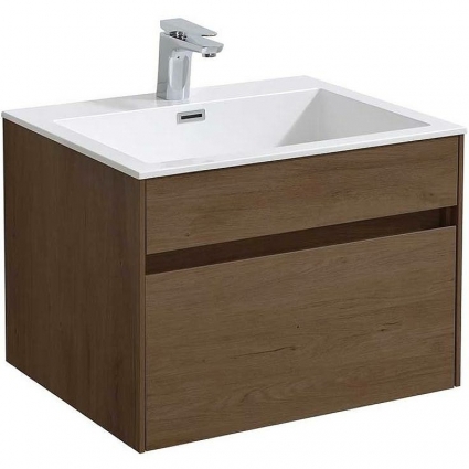 Тумба с раковиной Vincea Chiara 60 подвесная T.Oak, с ящиками,  в современном стиле