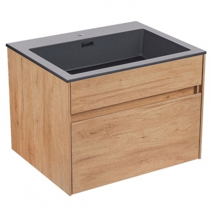 Тумба с раковиной Vincea Chiara 60 подвесная Y.Oak, с ящиками,  в современном стиле