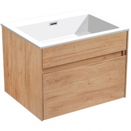 Тумба с раковиной Vincea Chiara 60 подвесная Y.Oak, с ящиками,  в современном стиле