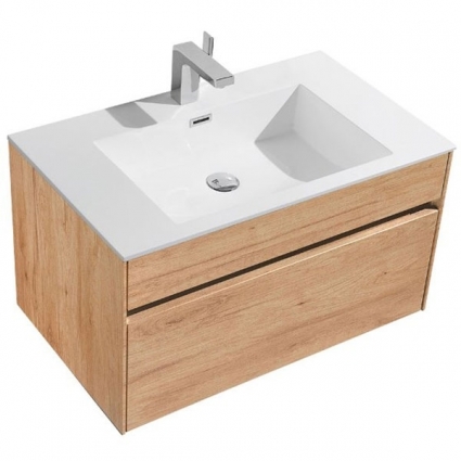 Тумба с раковиной Vincea Chiara 80 подвесная Y.Oak, с ящиками,  в современном стиле