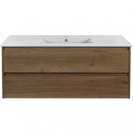 Тумба с раковиной Vincea Gio 120 подвесная T.Oak, с ящиками,  в современном стиле
