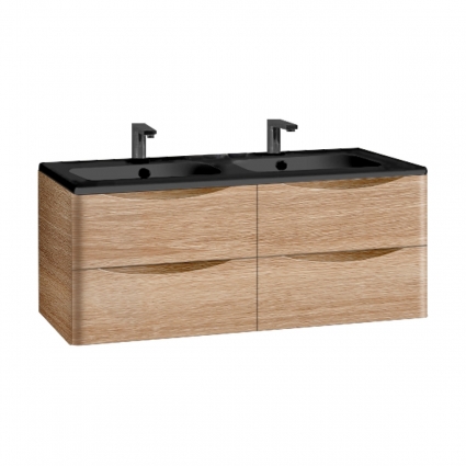 Тумба с раковиной  Vincea Roberta 120 подвесная W.Oak, с ящиками,  в современном стиле