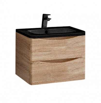 Тумба с раковиной  Vincea Roberta 60 подвесная W.Oak, с ящиками,  в современном стиле