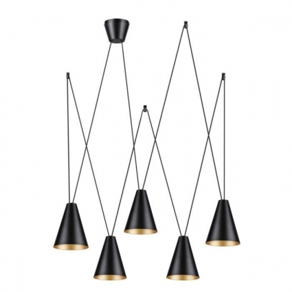 Подвесная люстра Lumion Brooks 5226/5 в современном стиле, цвет черный, мощность 200 Вт