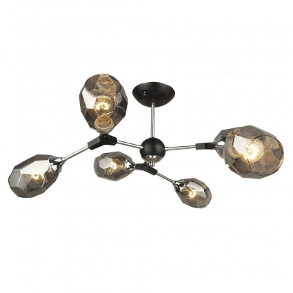 Потолочная люстра Seven Fires Betney SF3330/6C-BK-CR-SMK в стиле модерн, цвет черный