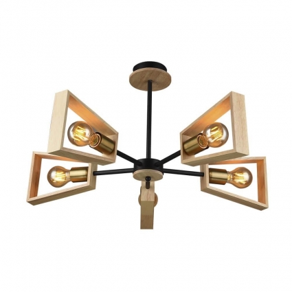 Потолочная люстра Seven Fires Sherlas SF3334/5C-BK-AB-WD в стиле лофт, цвет черный