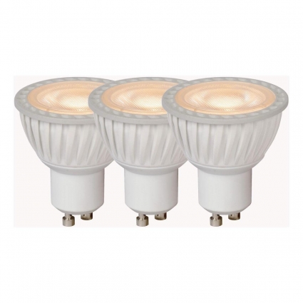 Лампа светодиодная диммируемая Lucide GU10 5W 3000K белая (3 шт.) 49006/15/31 цвет белый