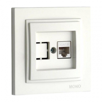 Розетка компьютерная RJ45 Mono Electric Despina 6 кат слоновая кость 102-010005-125 в современном стиле