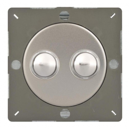 Переключатель кнопочный Varilight двойной 2-позиционный Satin Chrome Z1EGP2N в современном стиле, цвет хром