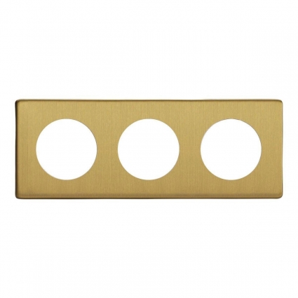 Рамка 3-постовая Varilight Brashed Brass XEBG3S в современном стиле, цвет латунь